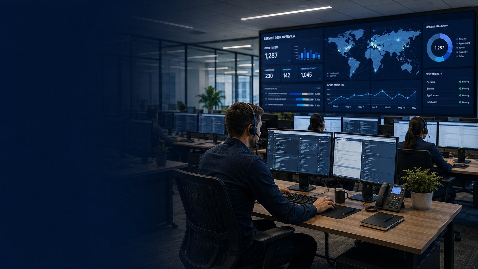 Managed services operations center and IT service desk