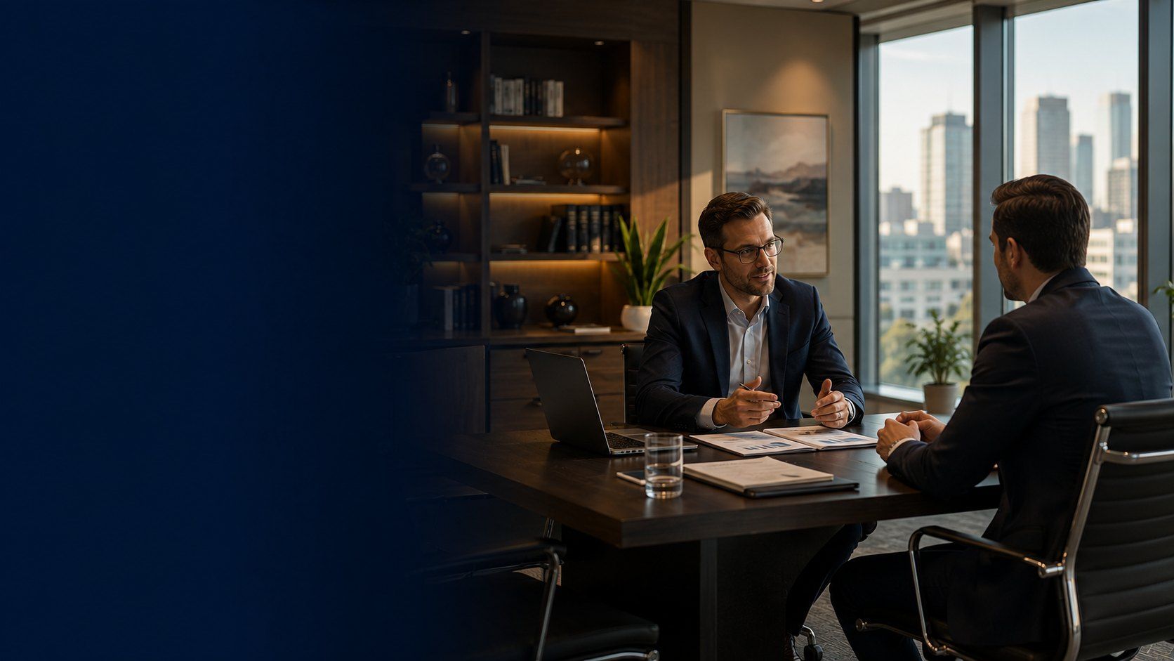 Advisory meeting in a regulated wealth-management practice