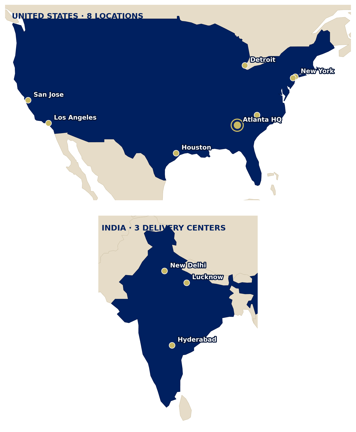 Thunderhawk US locations and India delivery centers
